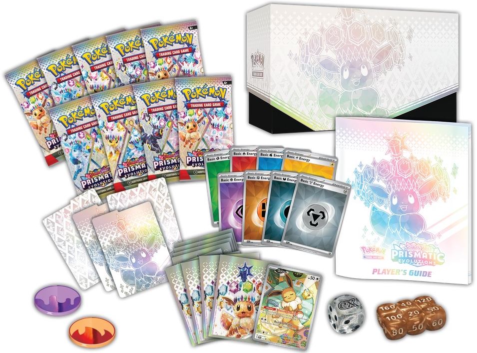 Pokemon Scarlet and Violet 8.5 Prismatic Evolutions Elite Trainer Box